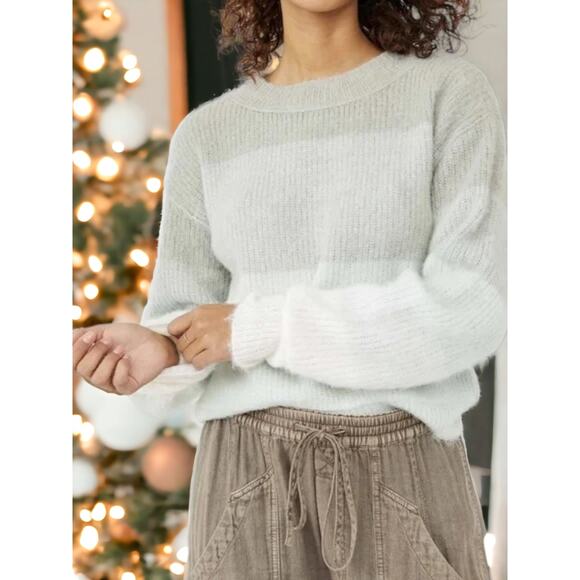 NWT - Free People Autumn Sky Pullover Sweater Cloud Combo Size: XL - Picture 1 of 9